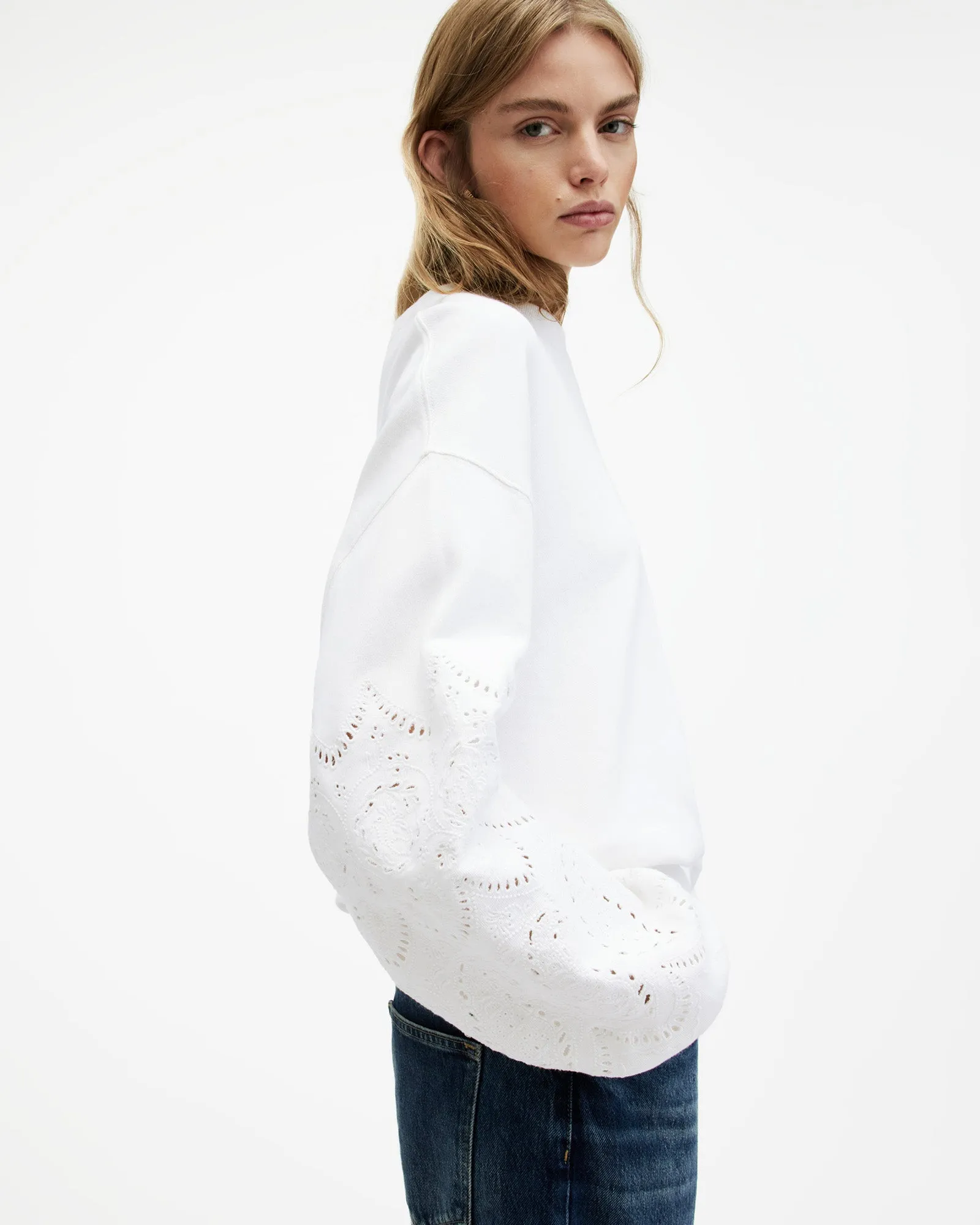 Agata Relaxed Fit Broderie Sweatshirt