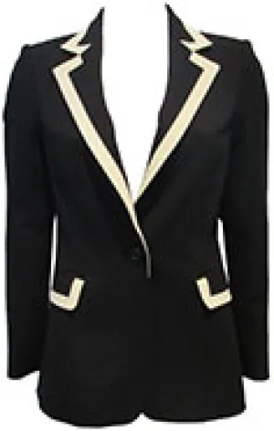 Alice   Olivia - Chester Piped Collar Pocket Blazer