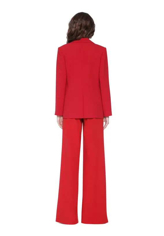 ALICE   OLIVIA - Helena Roll Sleeve Blazer Ruby