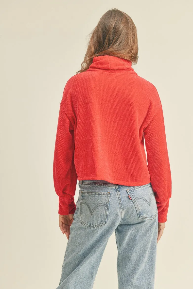 Be Gentle Red Chenille Sweater - Final Sale