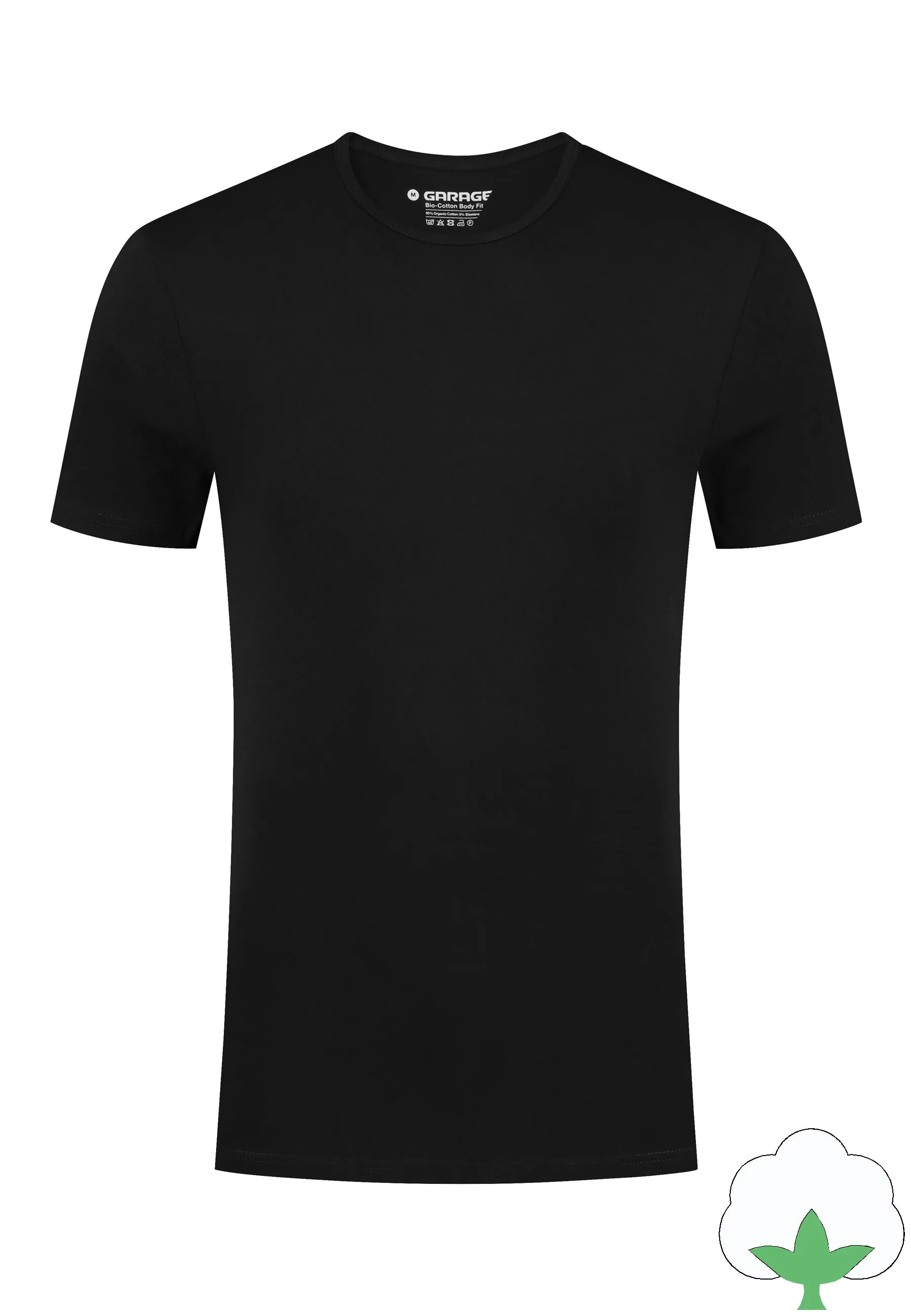 Bio-cotton Bodyfit 2-pack T-shirt O-neck - Black