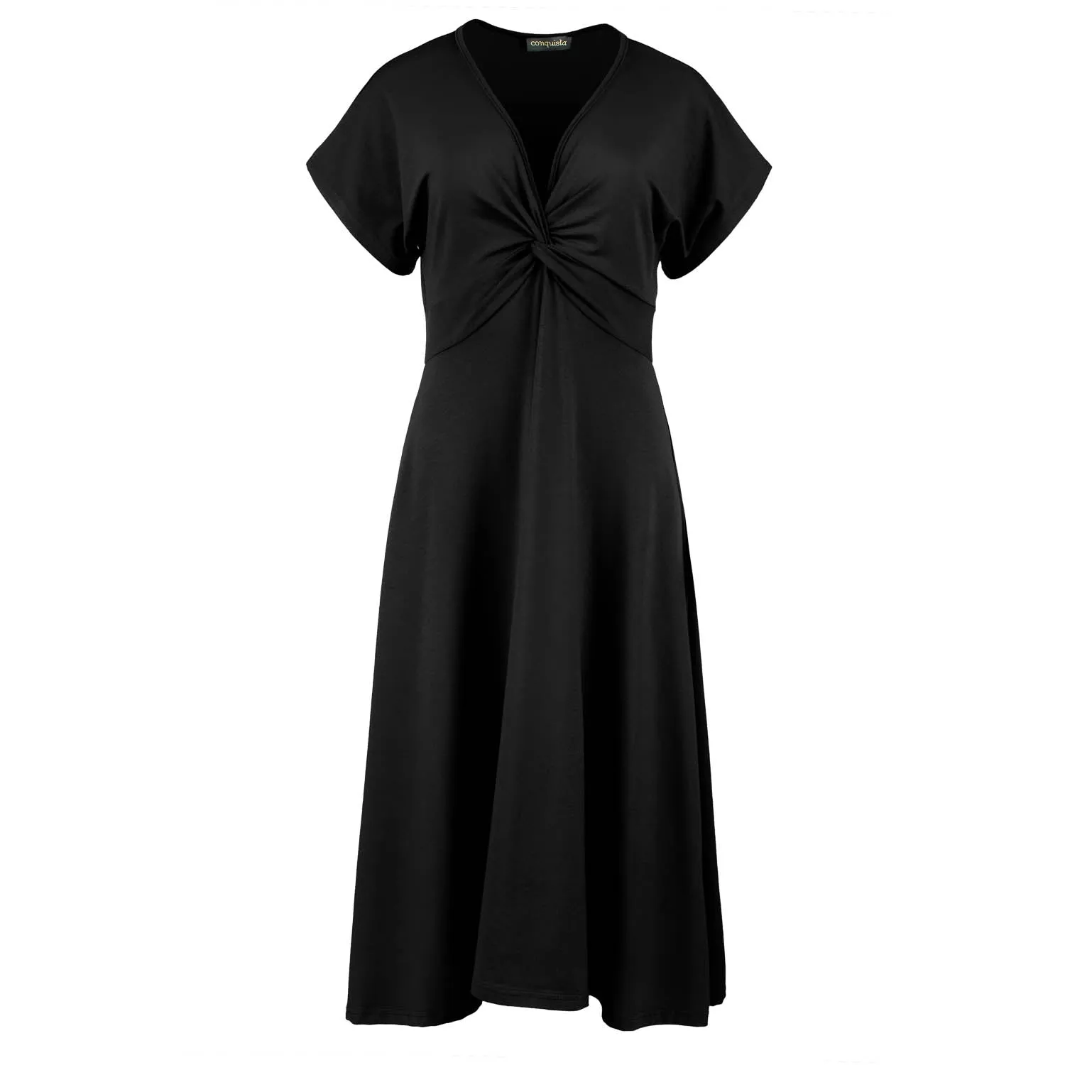 Black Knot Detail Midi Dress