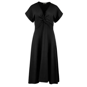 Black Knot Detail Midi Dress