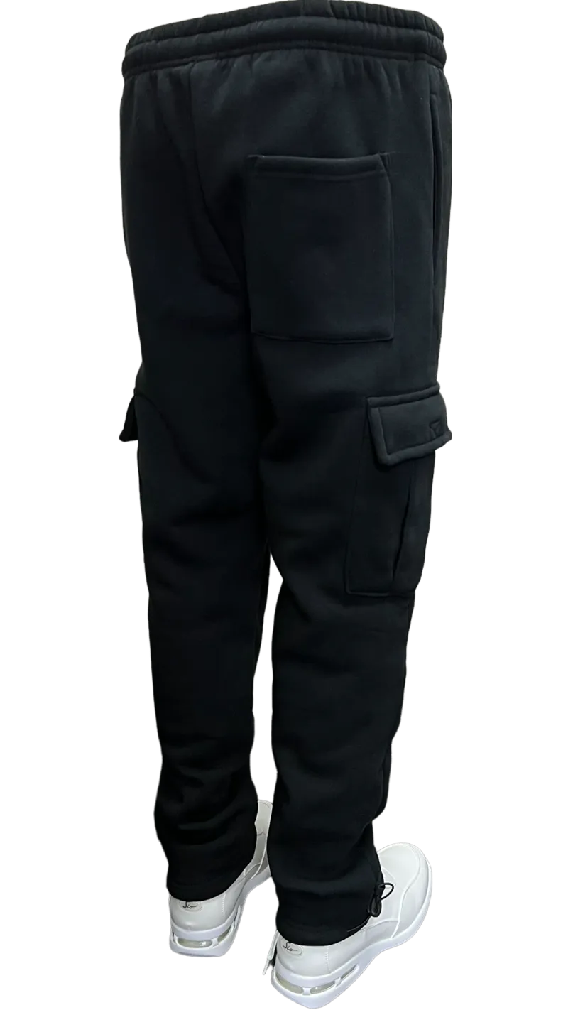 Black Men's Sweatpants Cargo Pants 2 Side Pockets