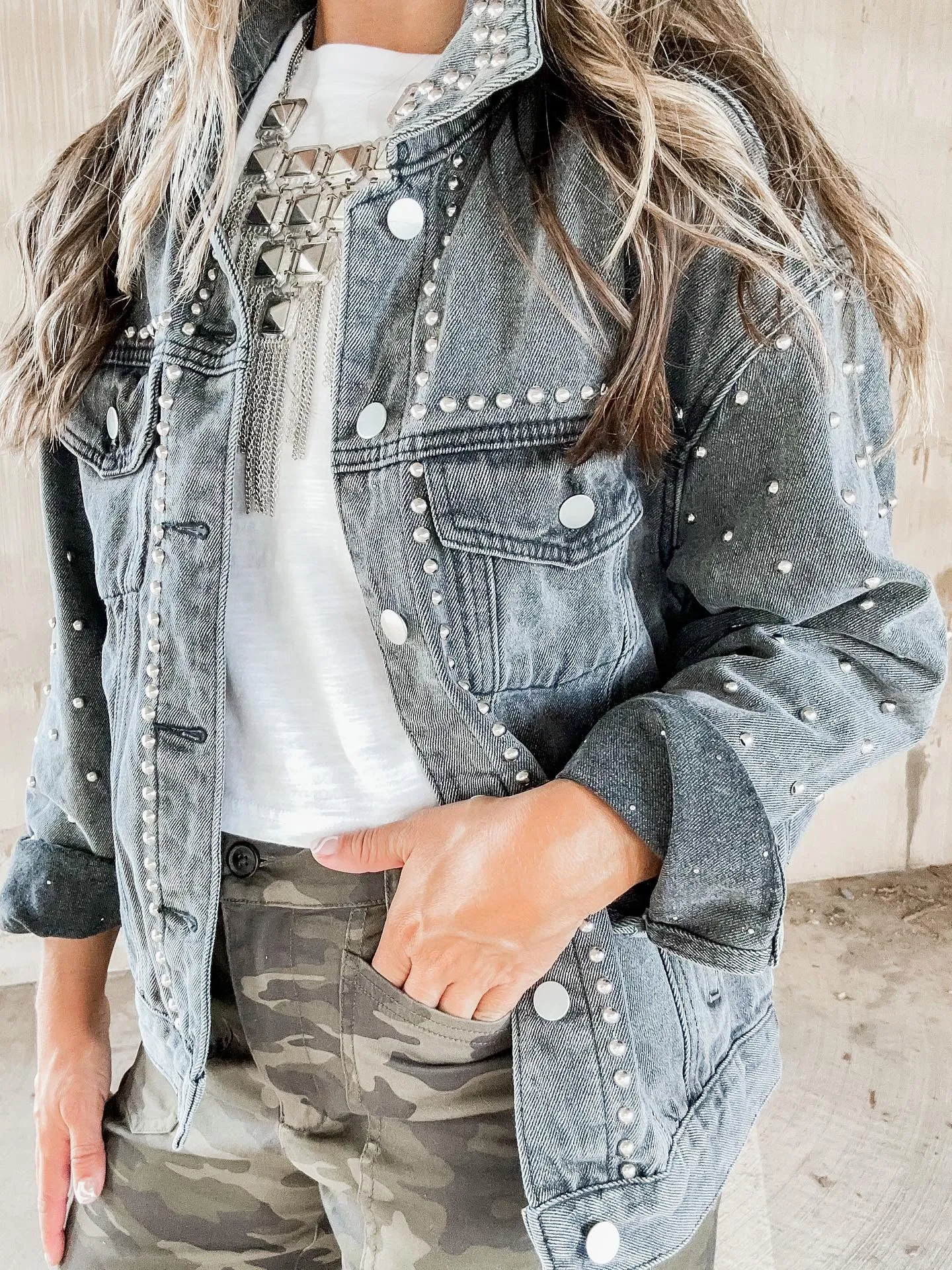 Blake Studded Denim Jacket