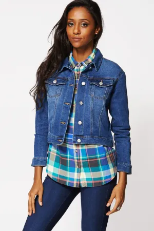 Blue Faded Short Denim Jacket