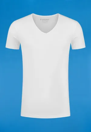 BODYFIT T-shirt deep V-neck - White