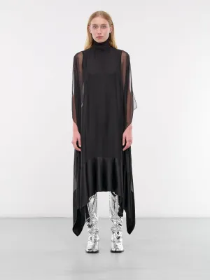 Draped Silk Dress (S2WDR08-BLACK)