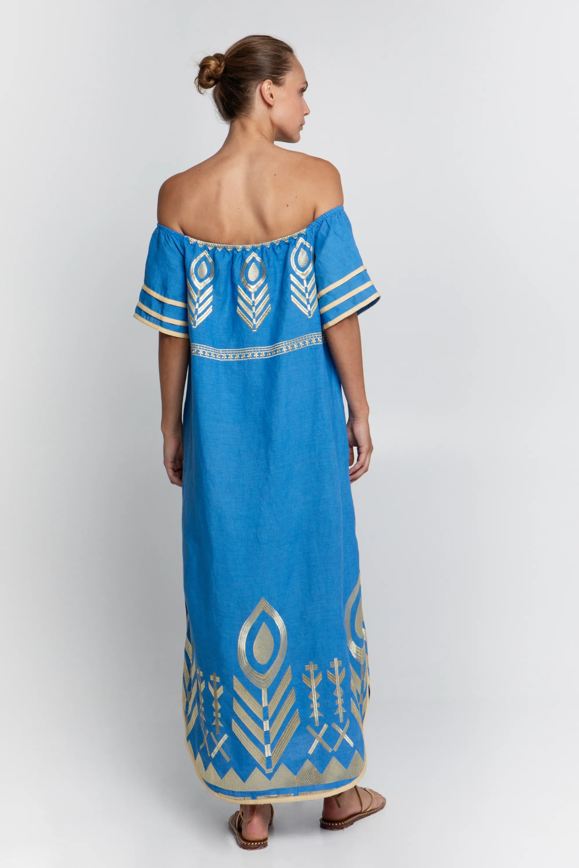 Dress long feather strapless - Greek Archaic Kori