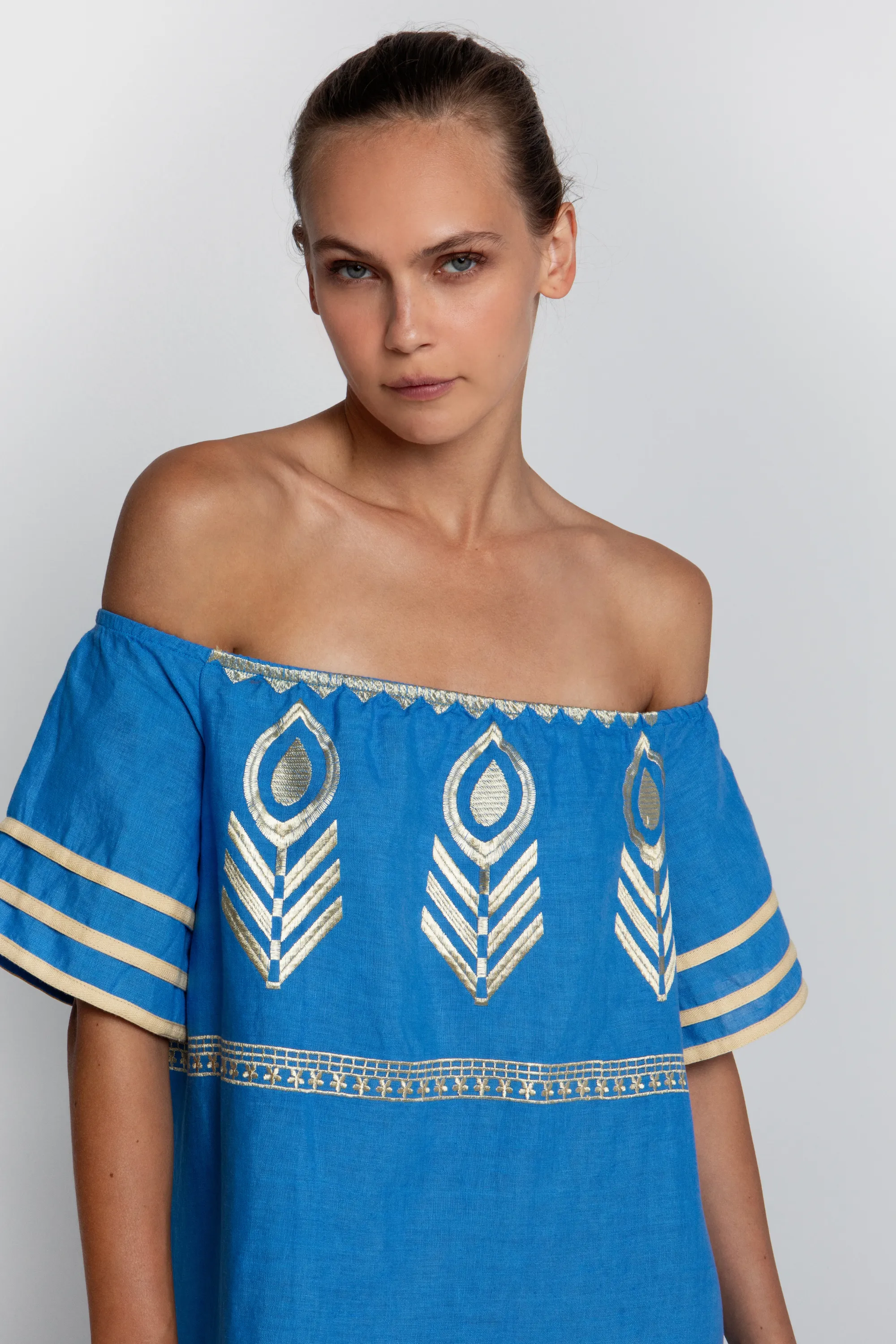 Dress long feather strapless - Greek Archaic Kori