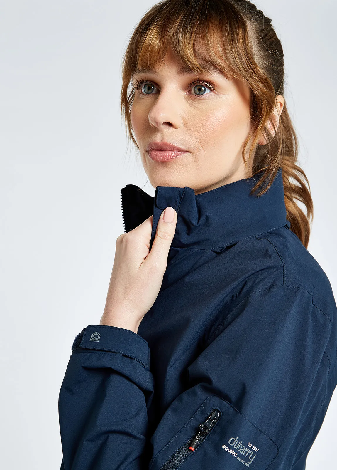 Dubarry Womens Livorno Fleece-lined Crew Jacket Navy