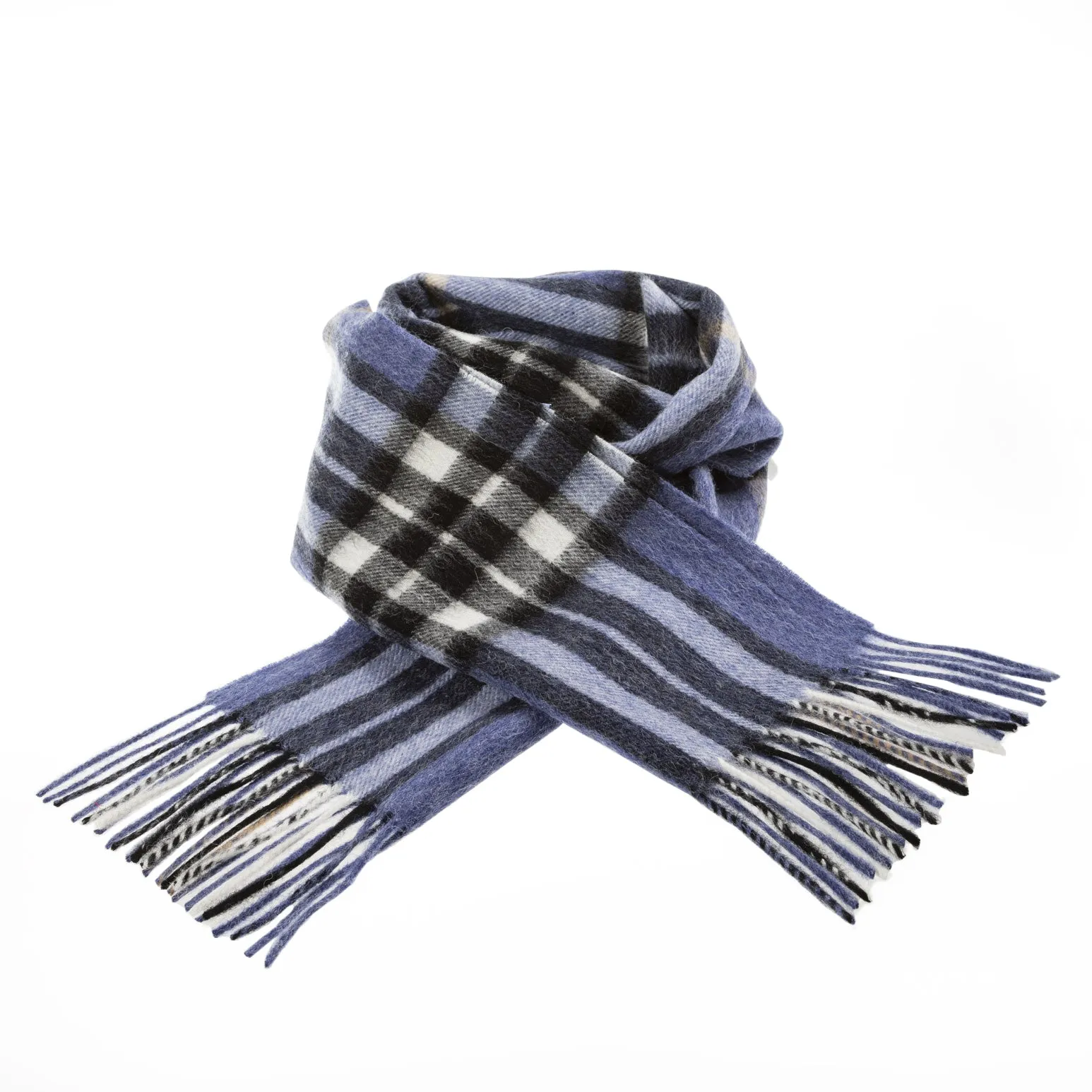 Edinburgh 100% Lambswool Scarf  Enlarged Off Ctr Scotty Thom Denim