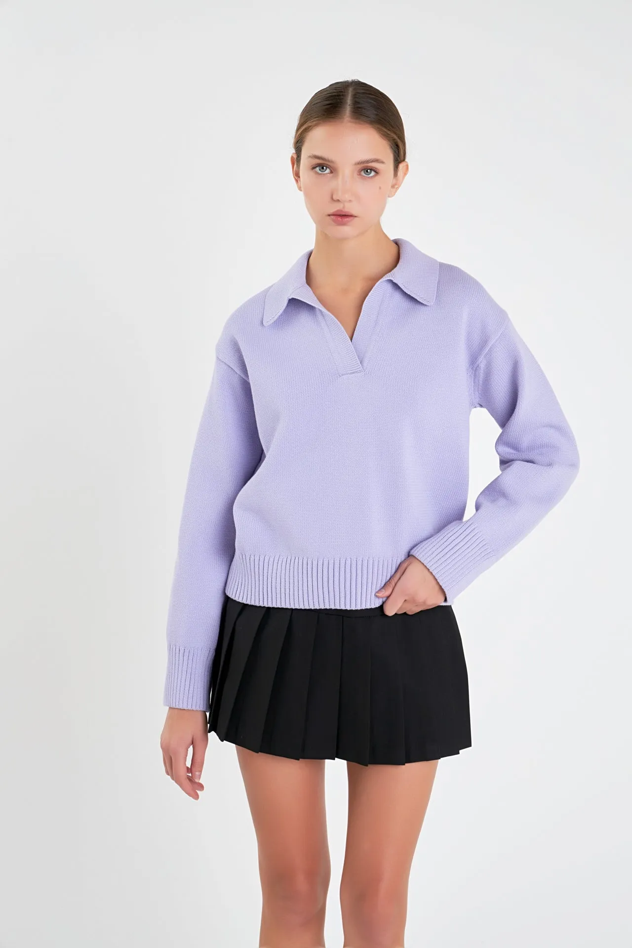 English Factory - V-neckline with Collar Sweater