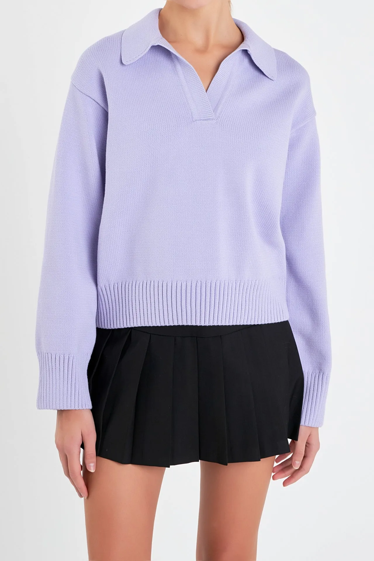 English Factory - V-neckline with Collar Sweater