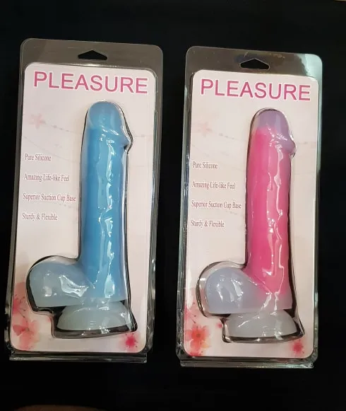 E.P 8 INCH SILICONE DILDO BLUE - WHITE