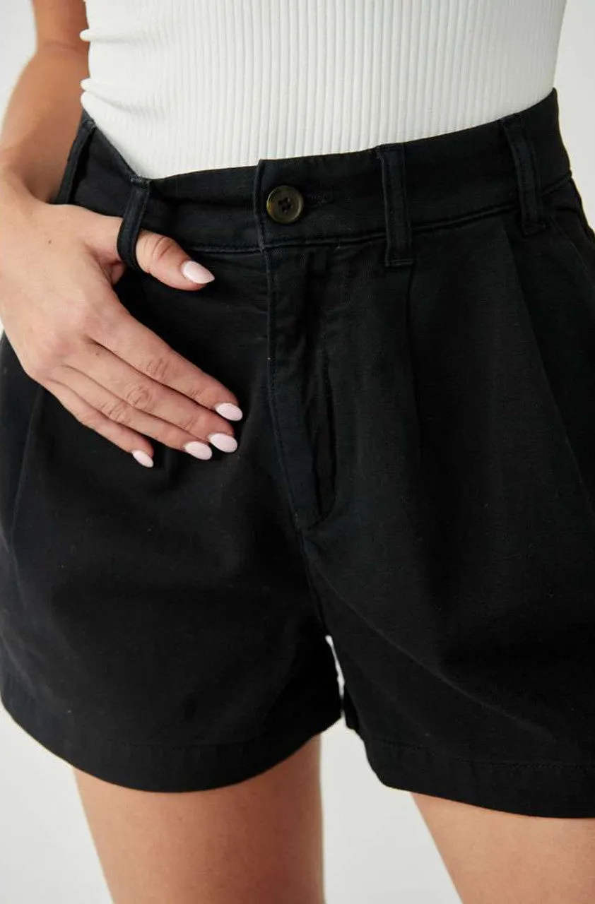 Free People Billie Chino Short in Black