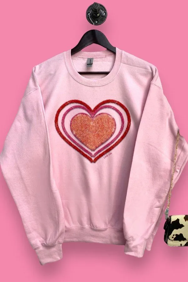 GILDAN SS DTF FUR HEART - PINK