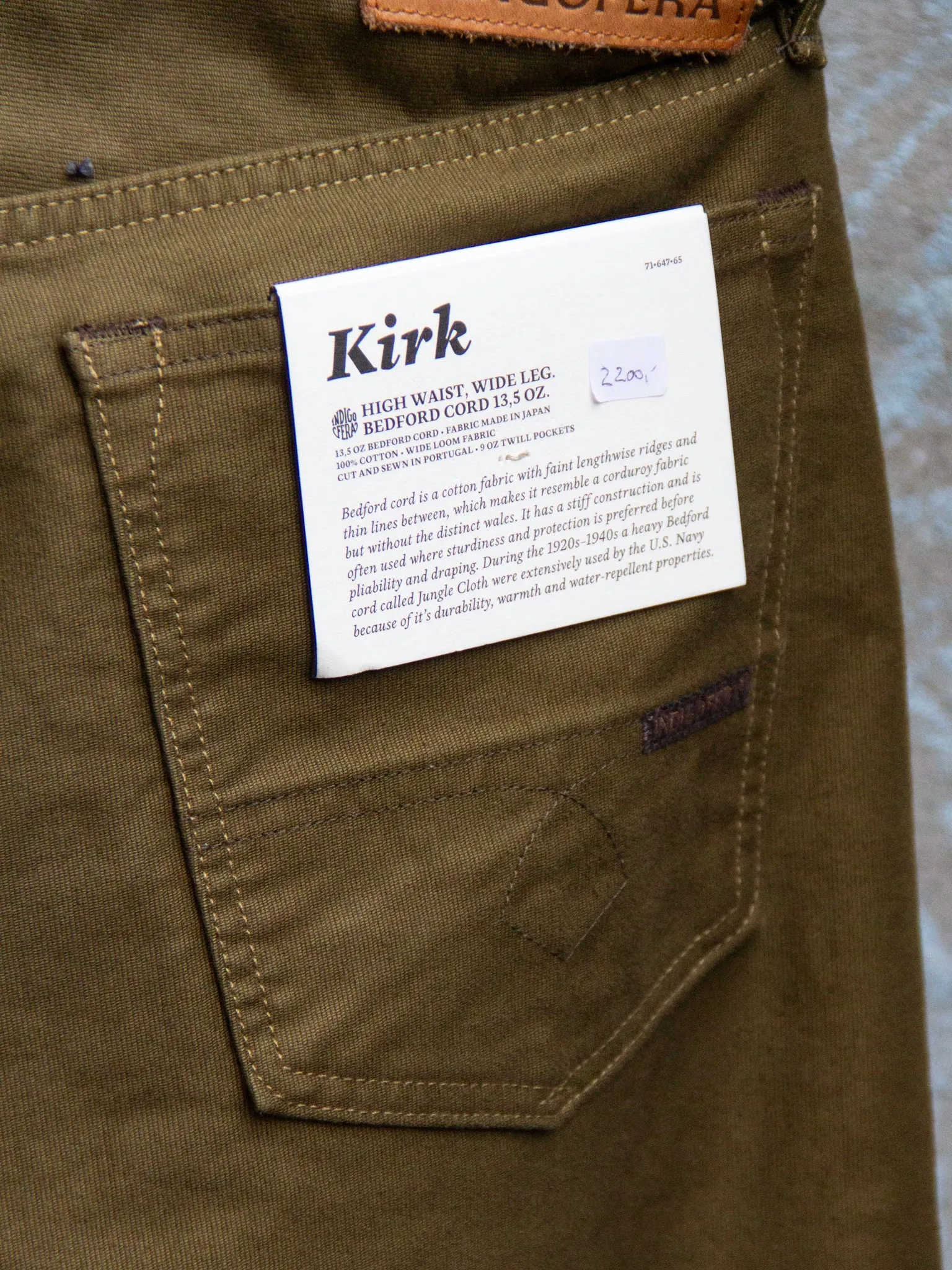 Indigofera, Kirk, Bedford Dark Olive