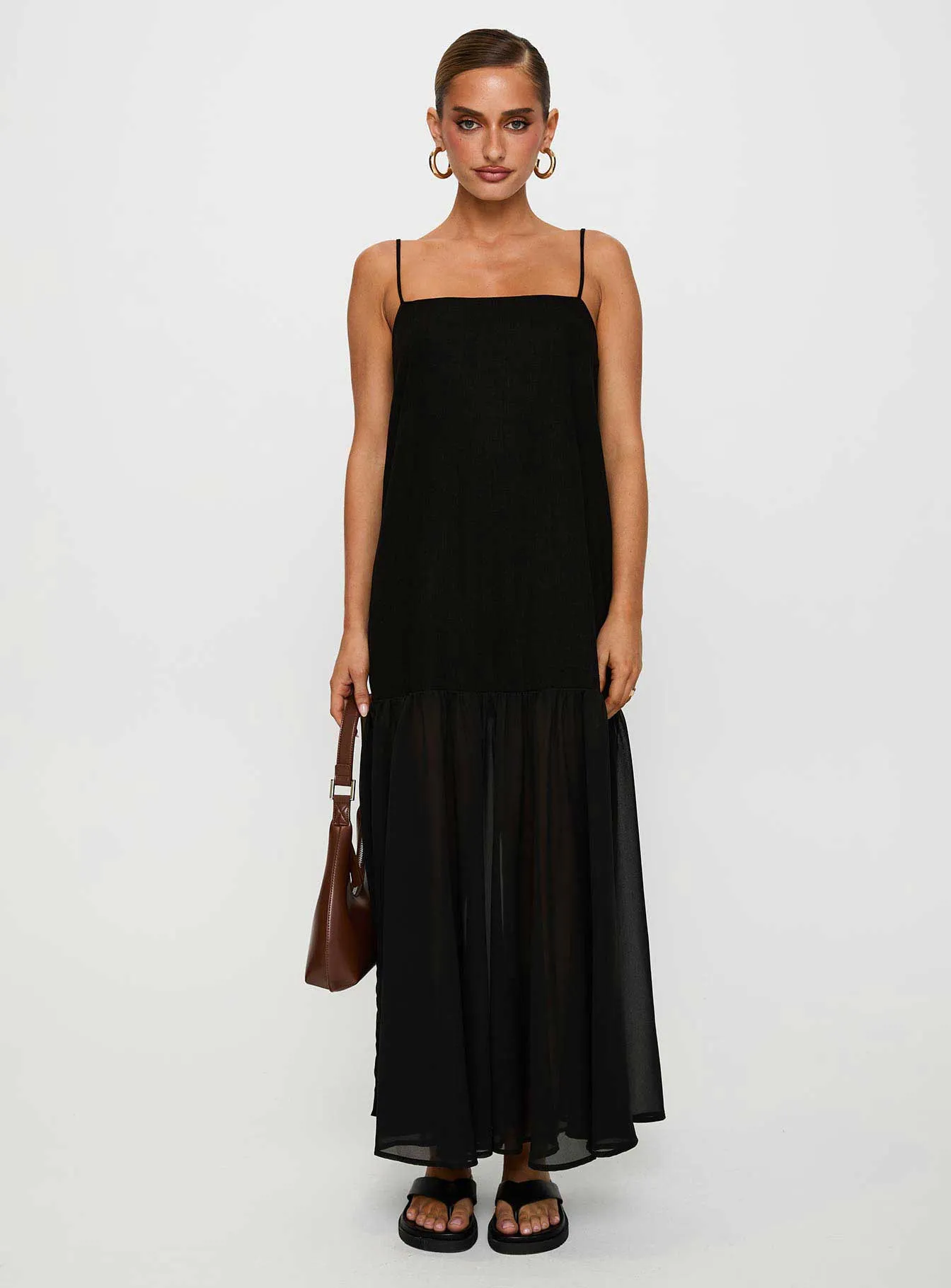 Iskra Drop Waist Maxi Dress Black