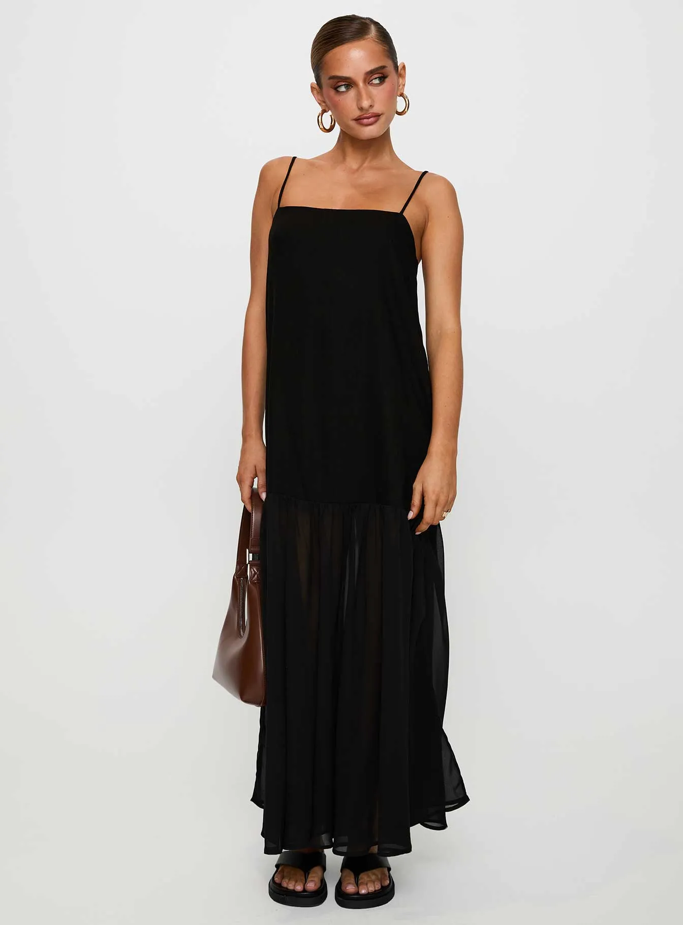 Iskra Drop Waist Maxi Dress Black