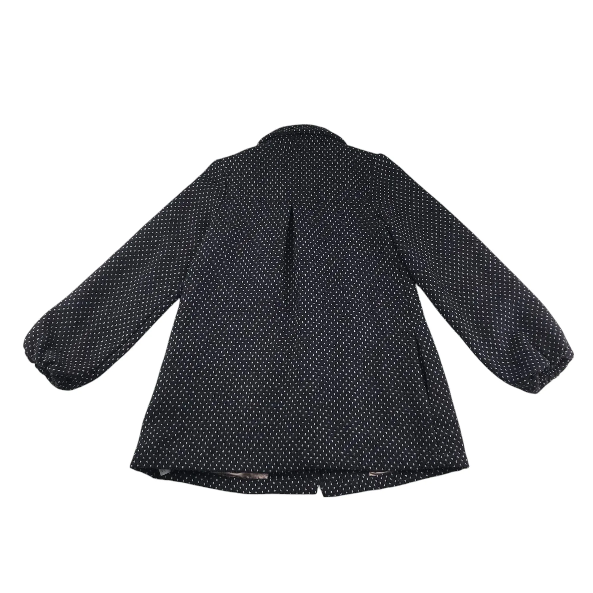 J Jeans coat 11-12 years black spot pattern A-line wool-mix