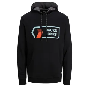 JACK & JONES JCOLOGAN OH HOODIE BLACK 12205411