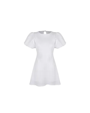 KENDALL LINEN MINI DRESS WHITE