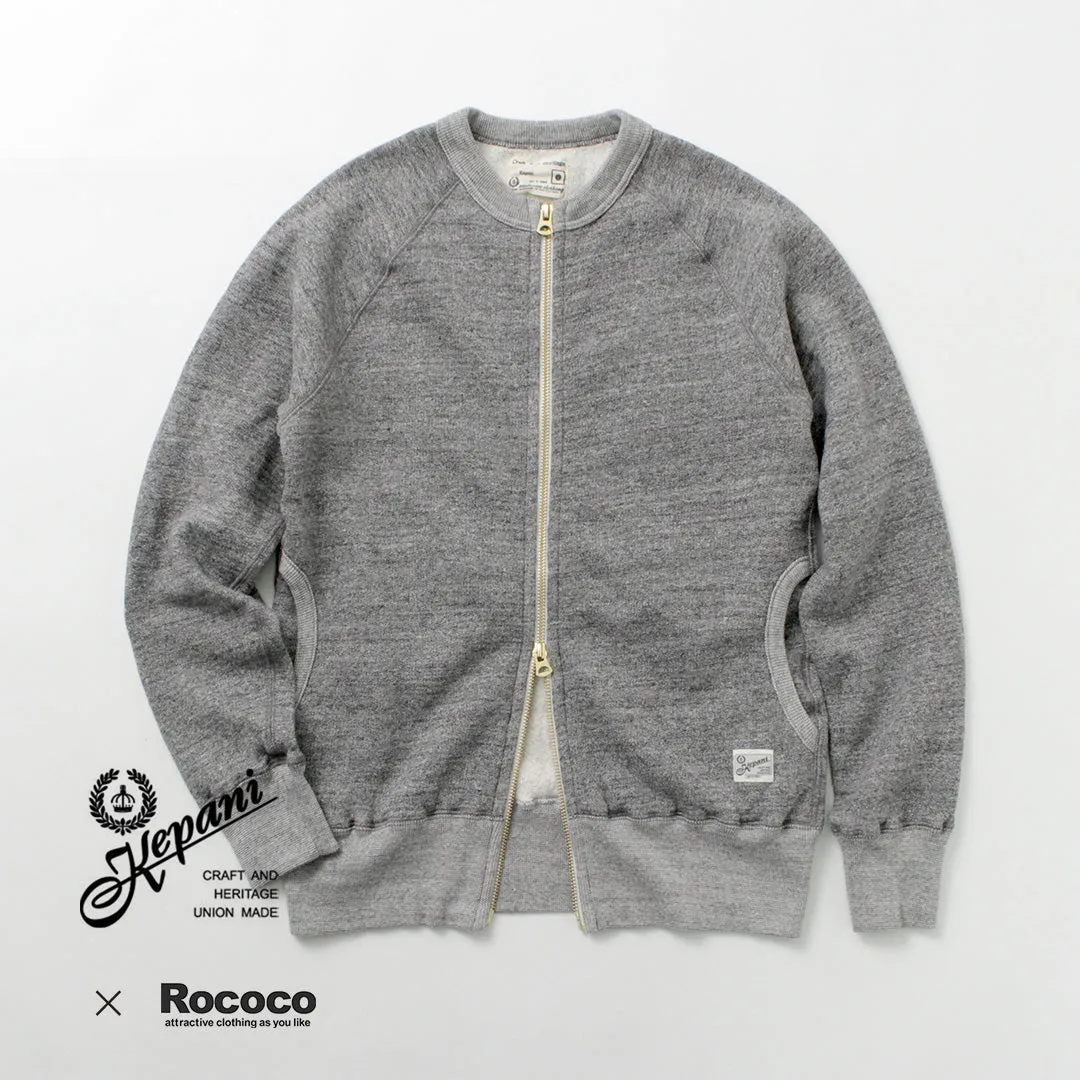 KEPANI / Crew Neck Full Zip Sweat Jacket