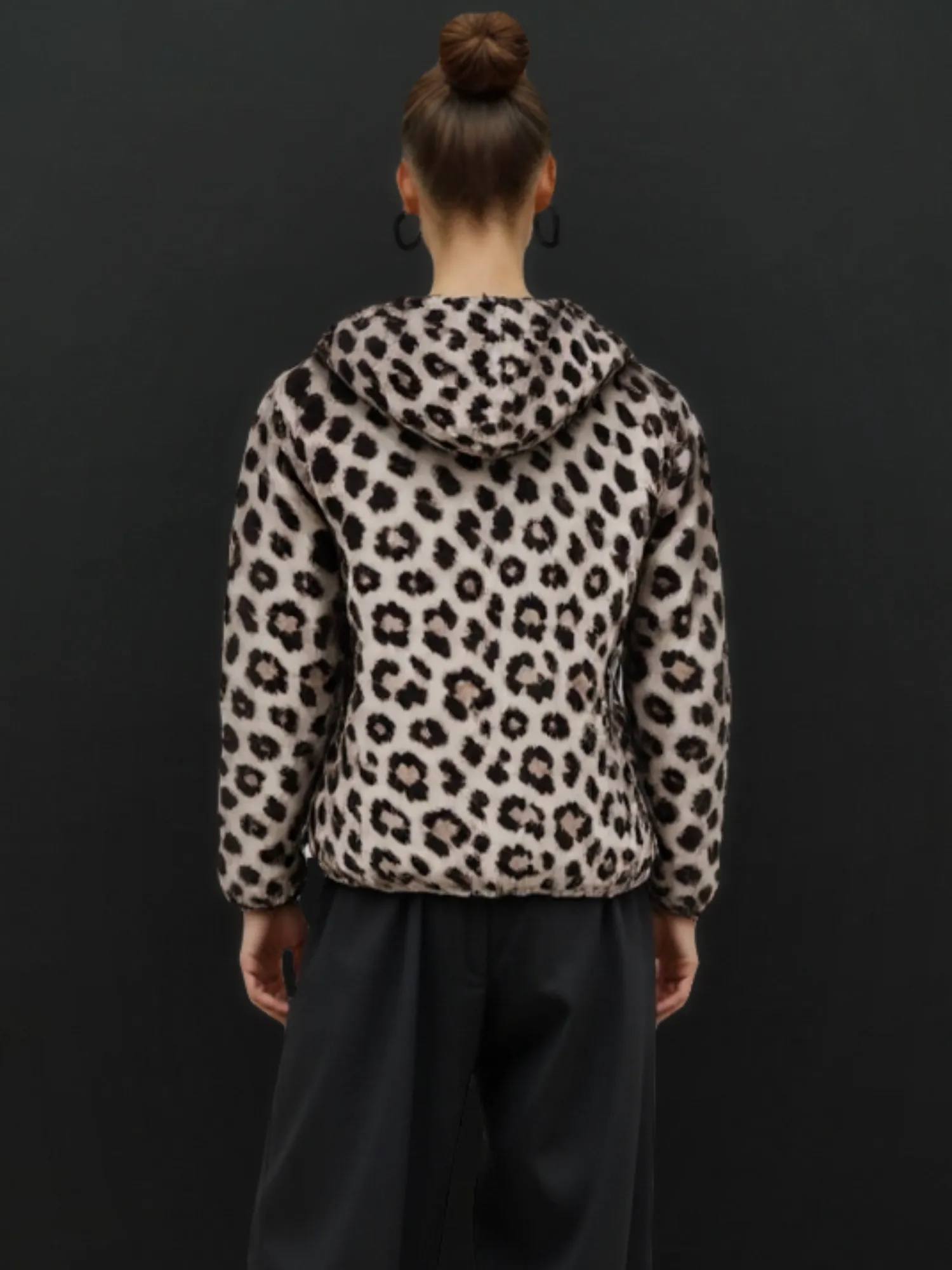 Leopard Print Windbreaker Hoodie