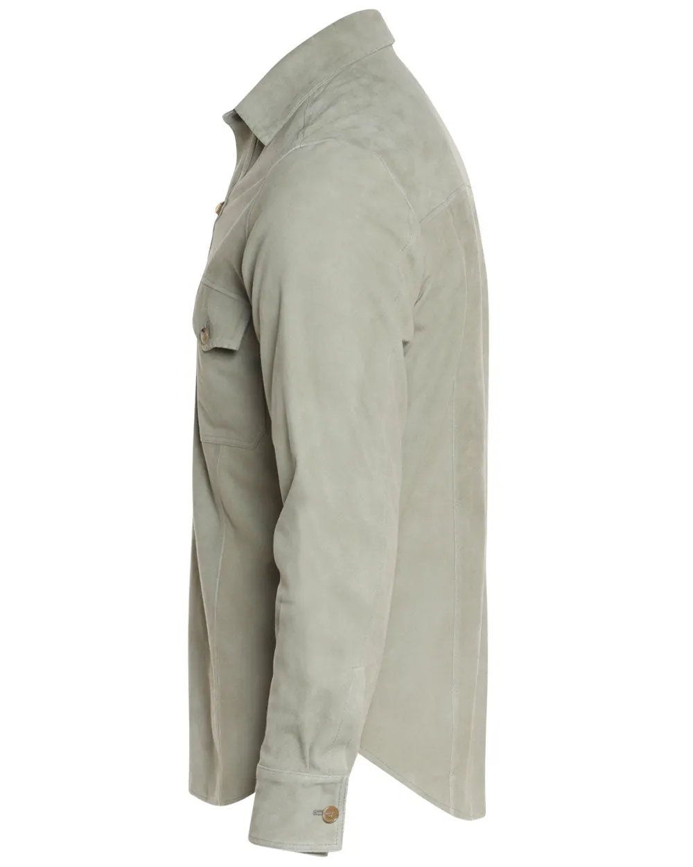 Light Sage Green Soft Suede Overshirt