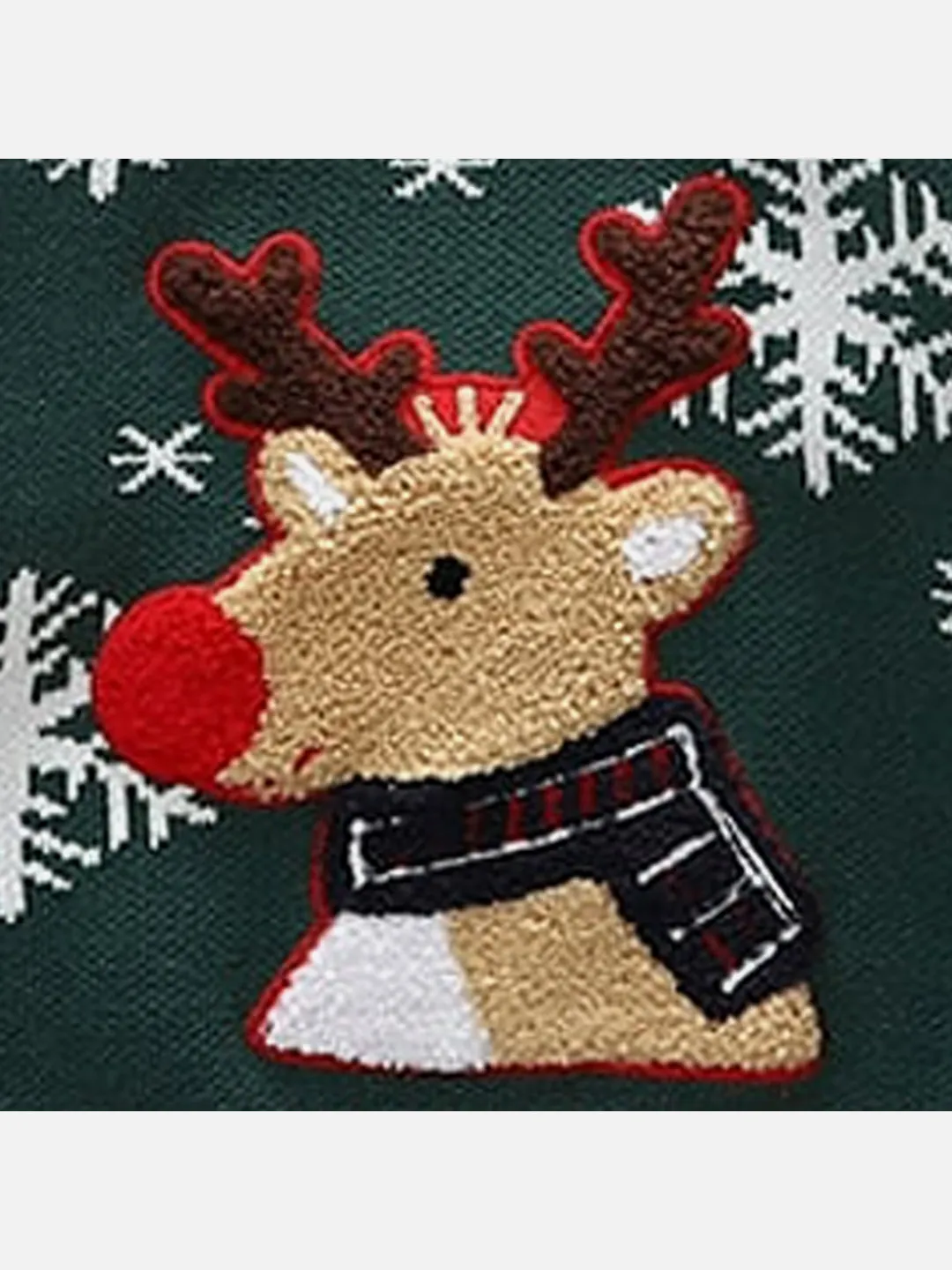 Little Surprise Box Green Flakes Reindeer Warmer Cardigan & Christmas Sweater for Kids