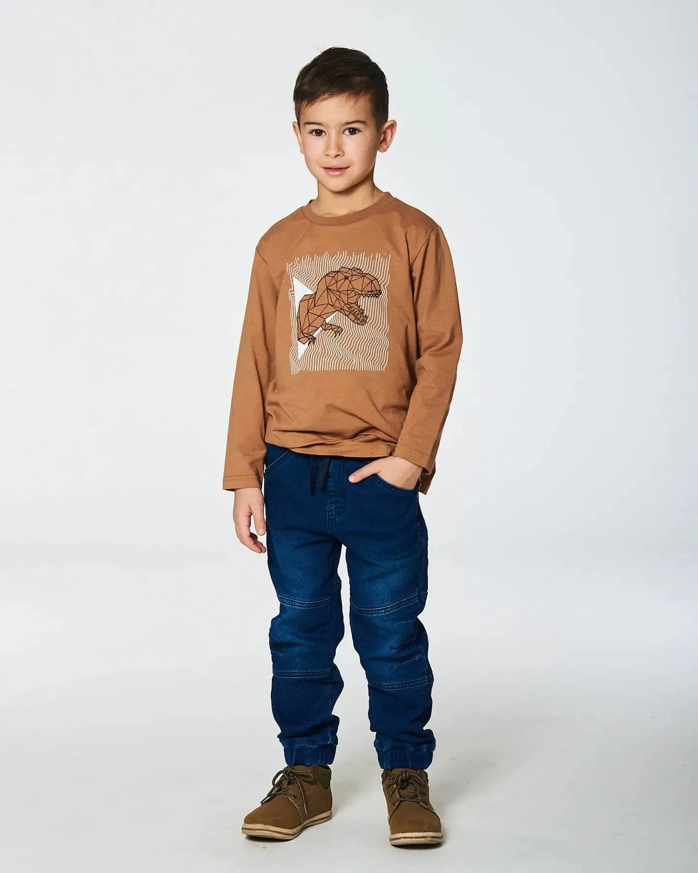 Long-Sleeve T-Shirt With Print Caramel