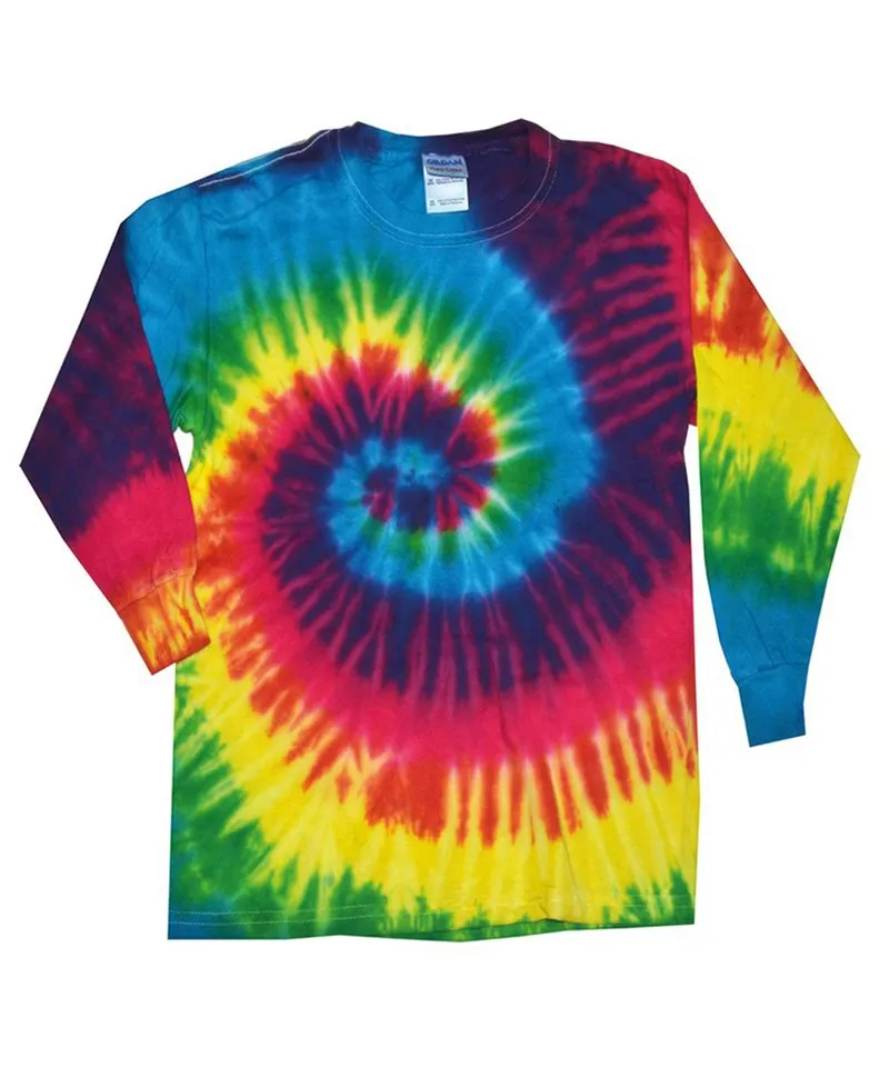 Long sleeve tie-dye T | Rainbow