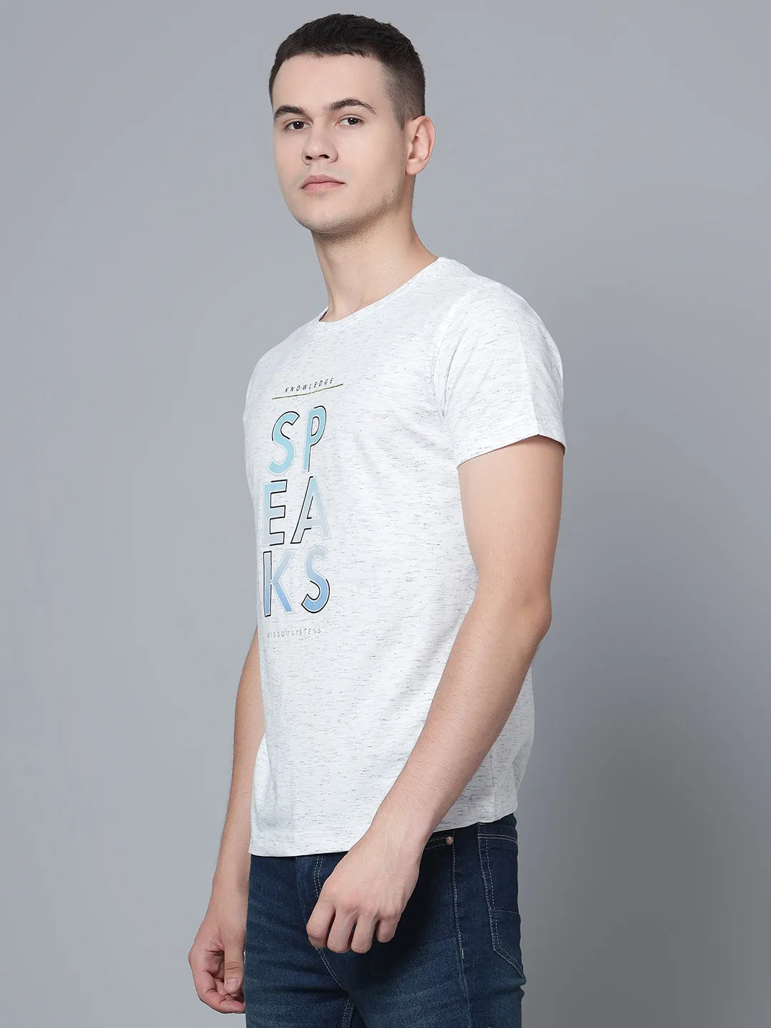 Men Ecru Mélange T-Shirt