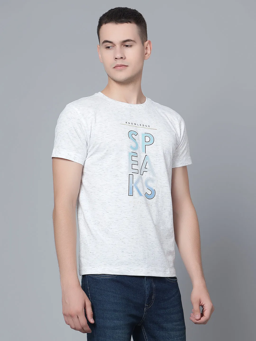 Men Ecru Mélange T-Shirt