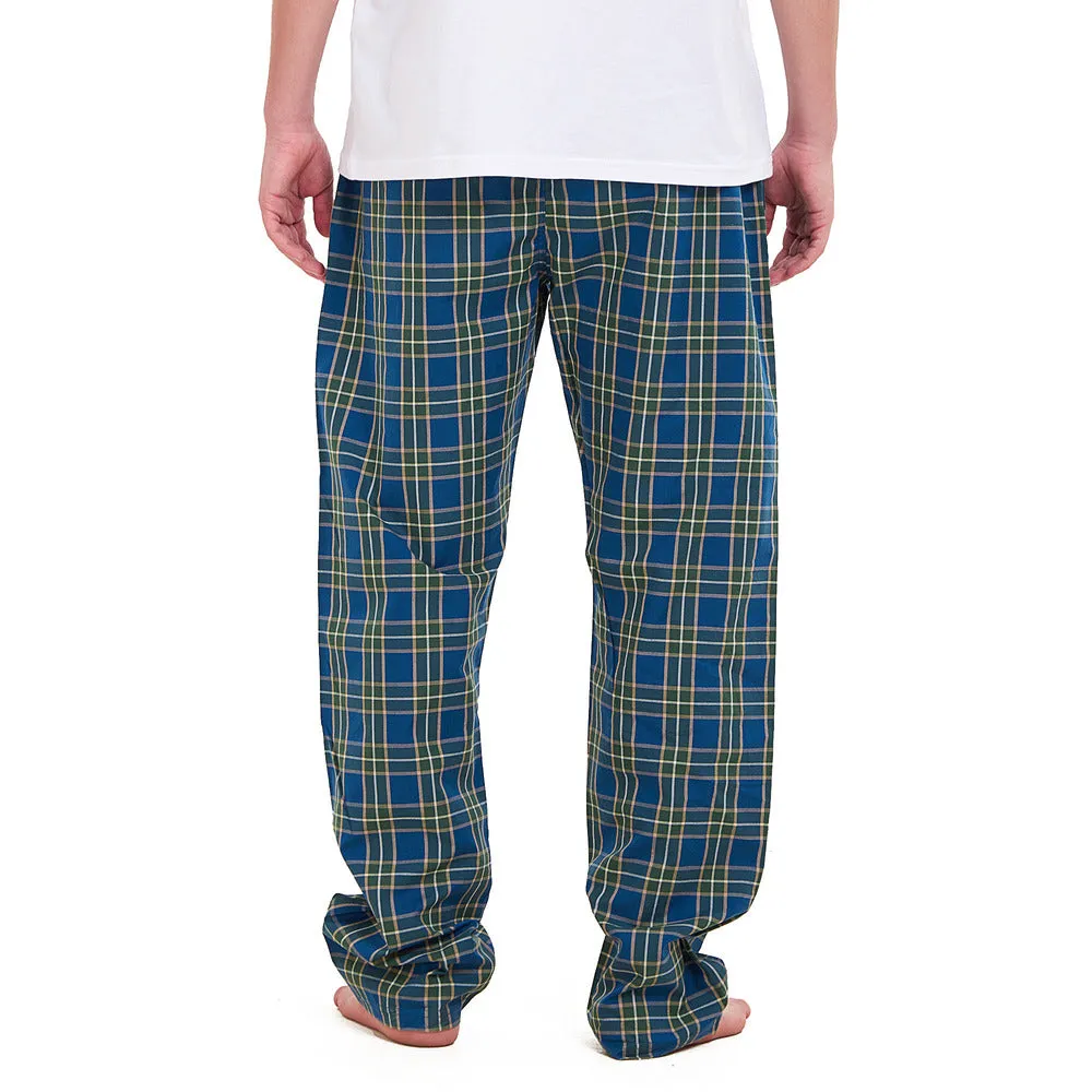 Men summer pant checkered olive x Petroleum