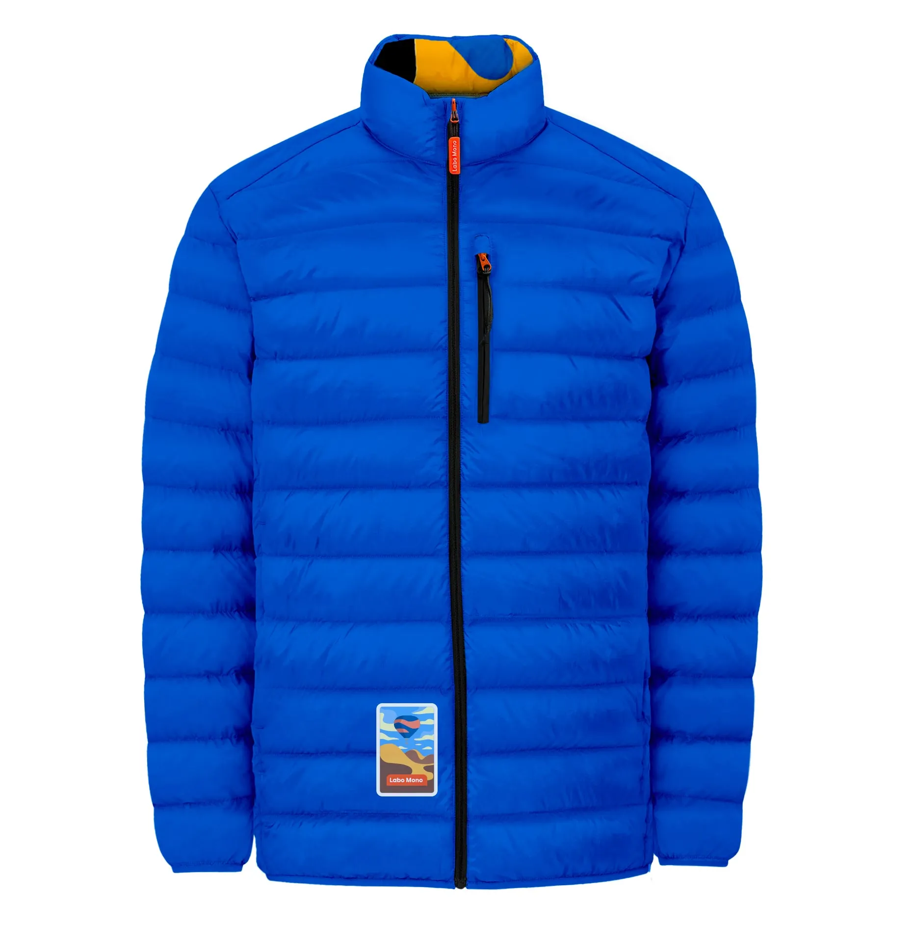 Men's Puffer-Puffer Jacket — Fizzy Yellow & Blue