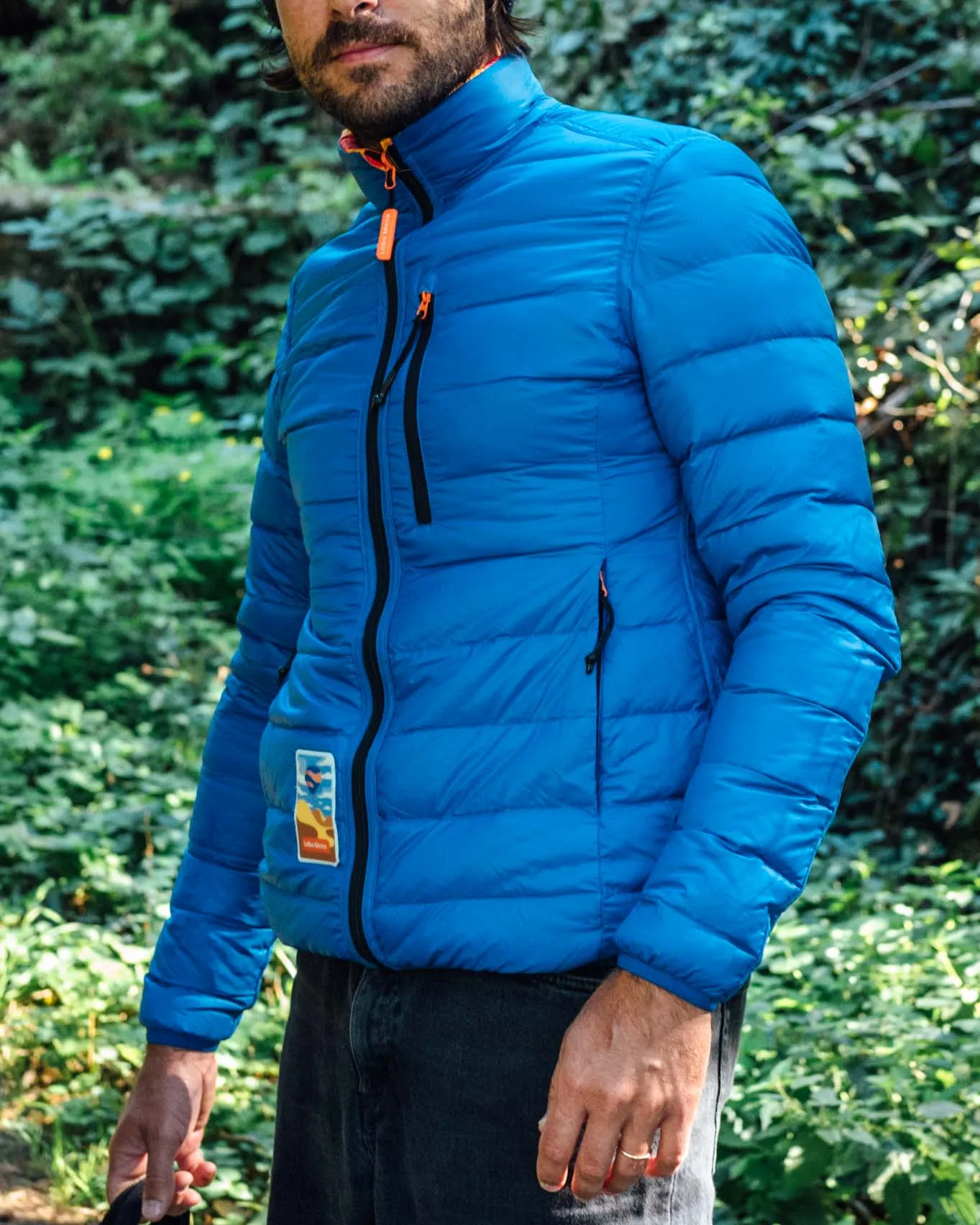 Men's Puffer-Puffer Jacket — Fizzy Yellow & Blue