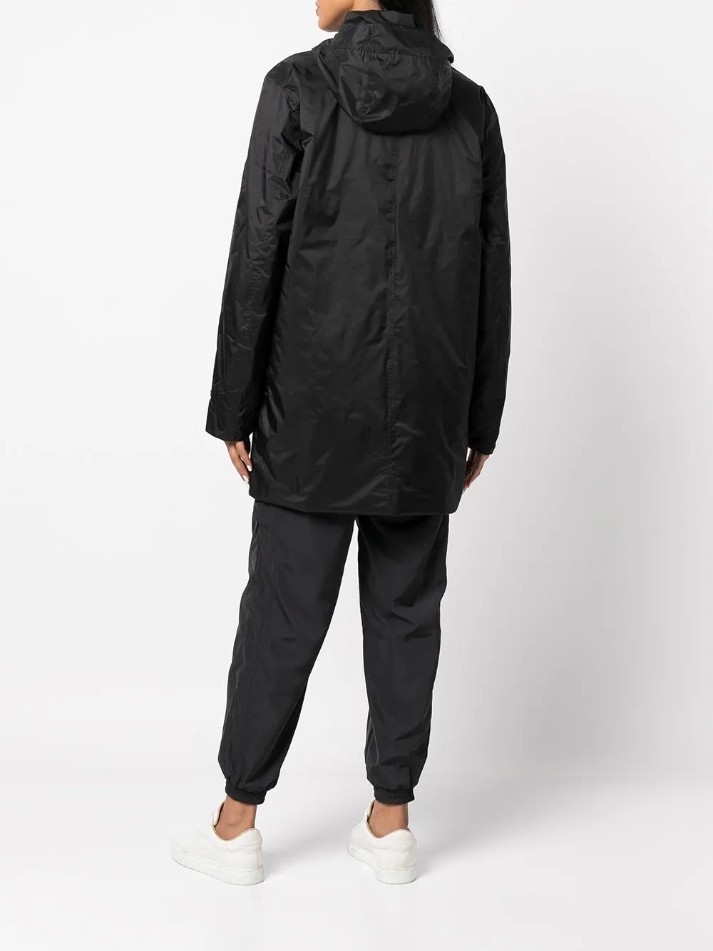 padded hooded rain coat