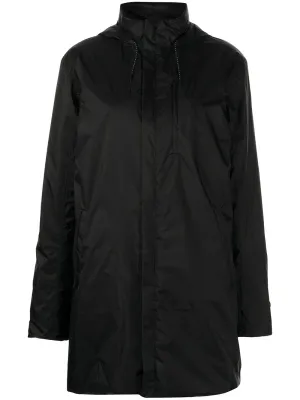 padded hooded rain coat