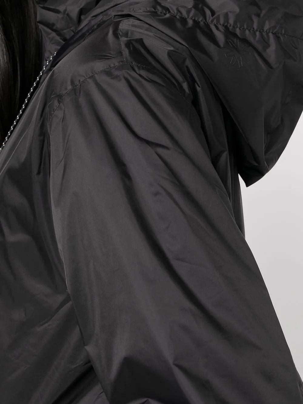 padded hooded rain coat