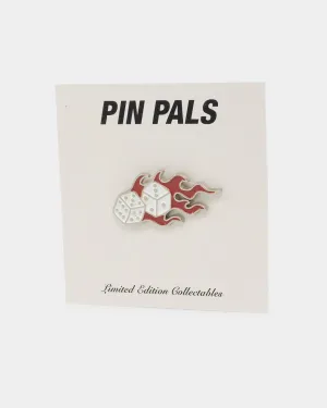 Pin Pals Flame Dice Pin White/Red