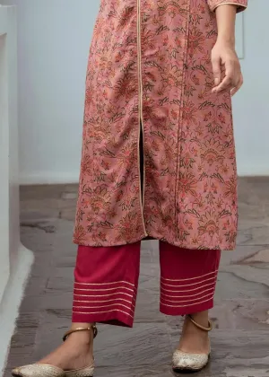 Puja Rose Pink Straight Gota Pants