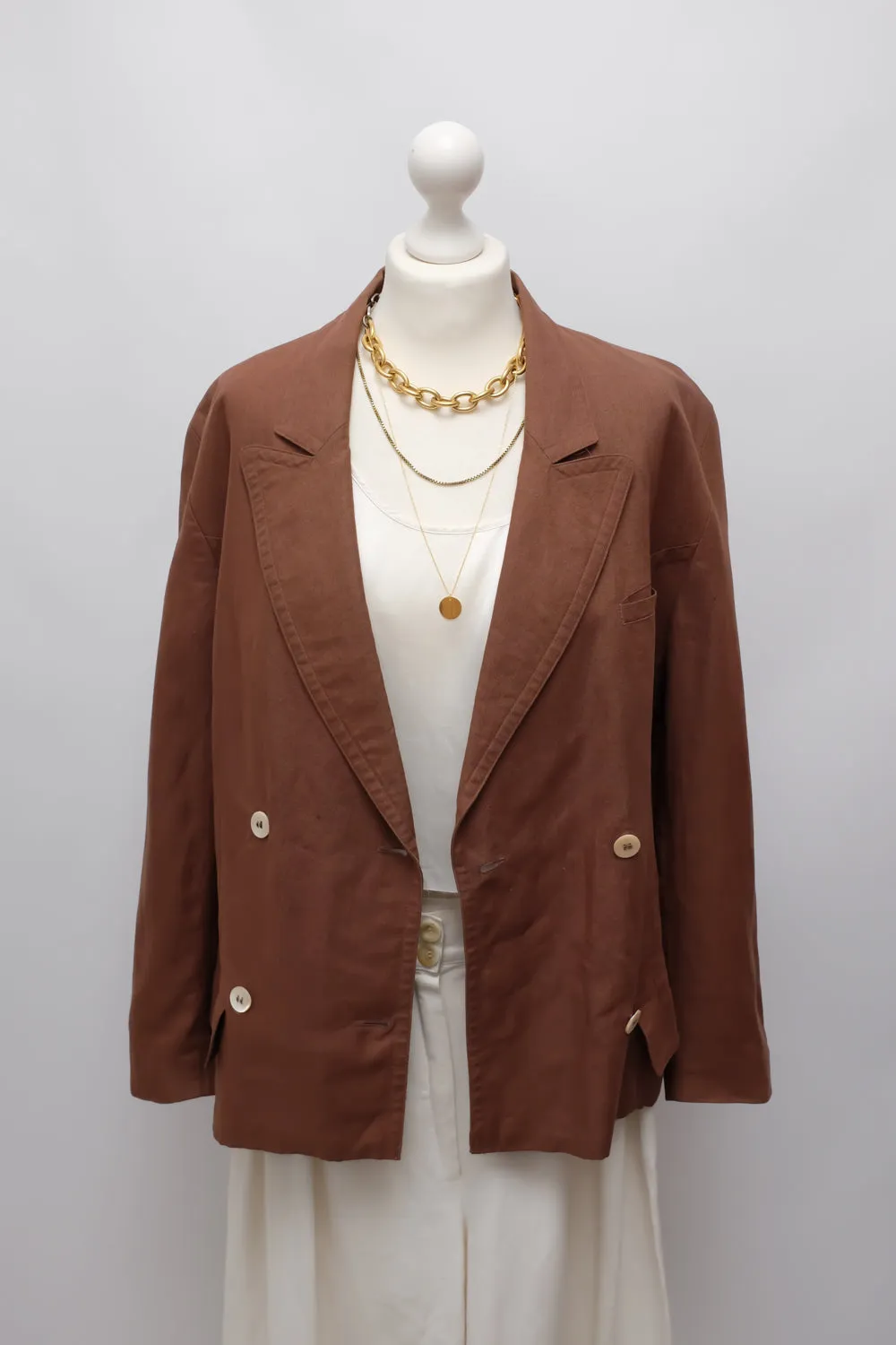 PURE LINEN SUMMER CHOCOLATE BLAZER