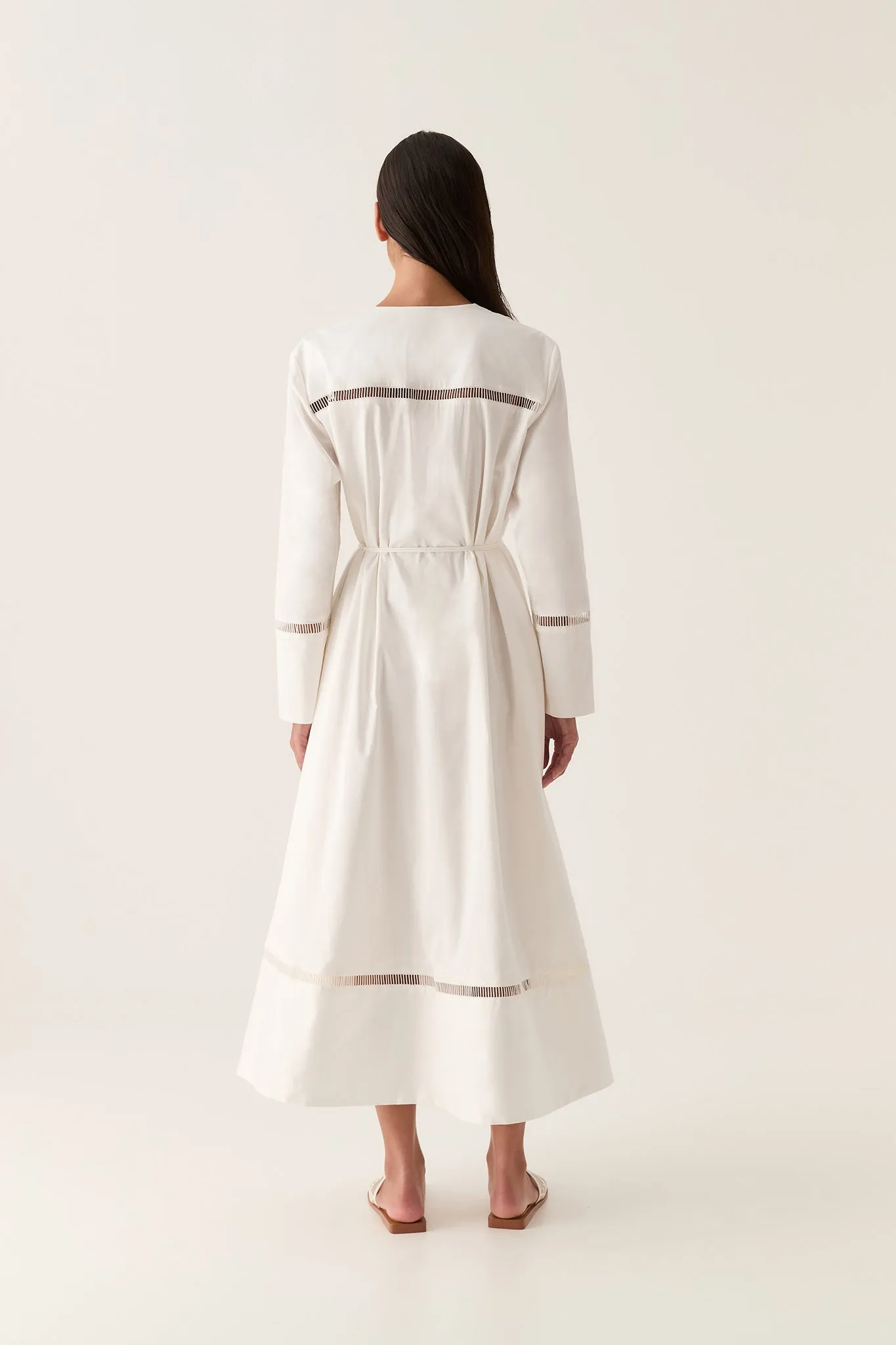 Reborn Ladder Trim Midi Dress