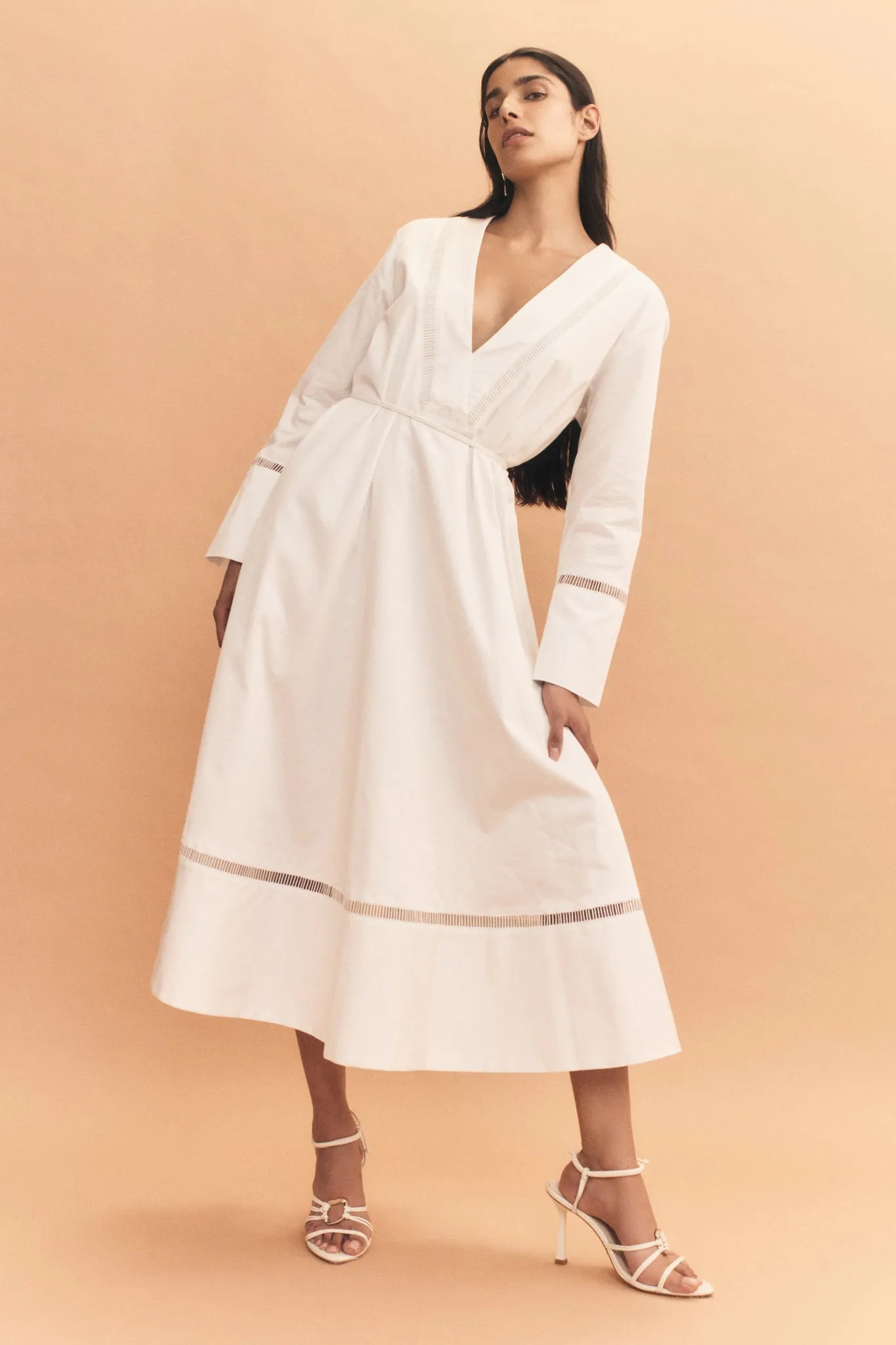 Reborn Ladder Trim Midi Dress