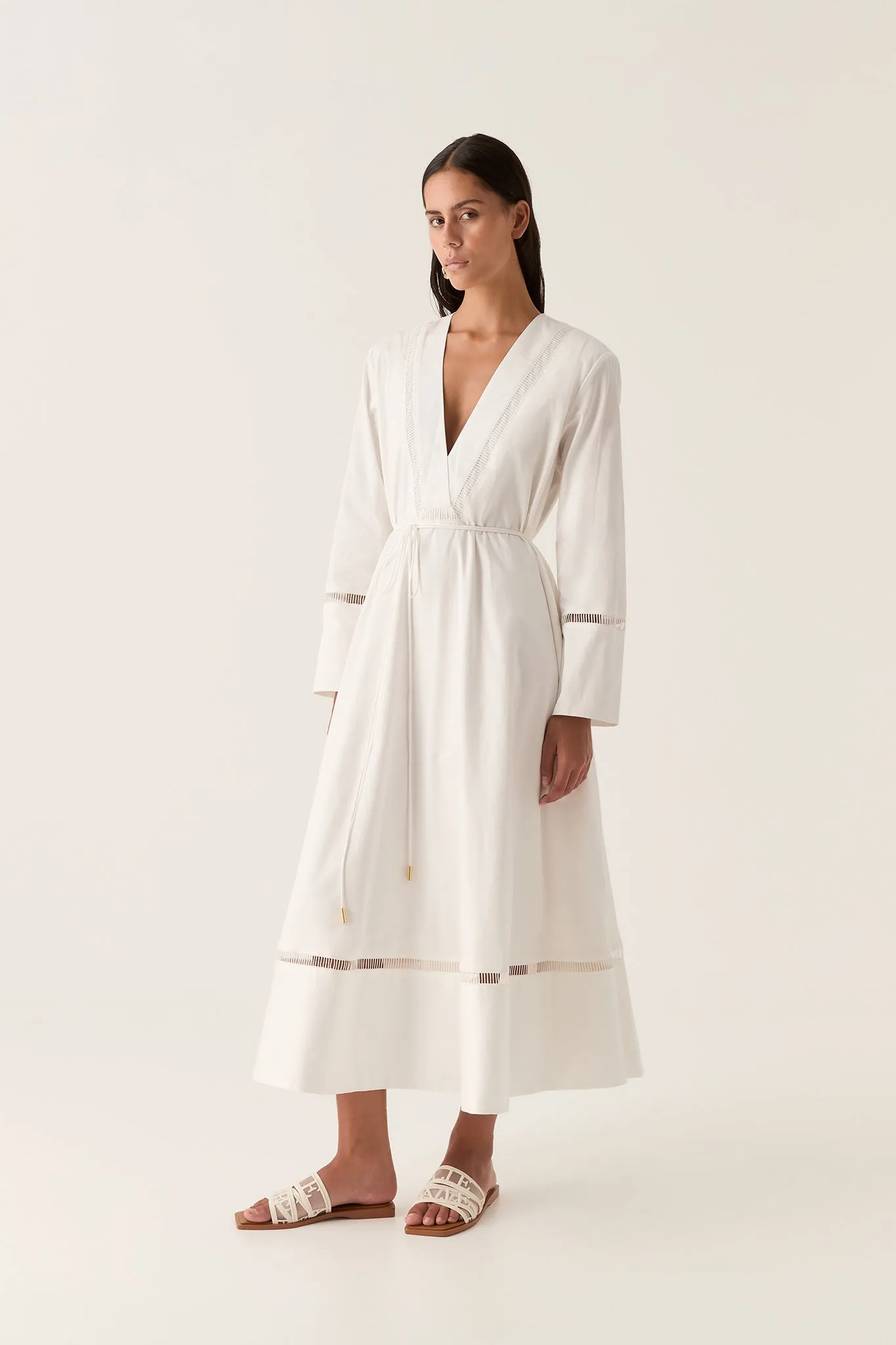 Reborn Ladder Trim Midi Dress