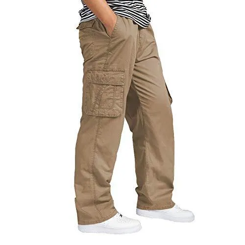 Romano nx Cotton Cargo Track Pant for Men- Lower with Multi-Pockets & Side Zipper Pockets