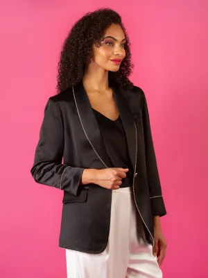 Sateen Blazer with Crystal Lapel