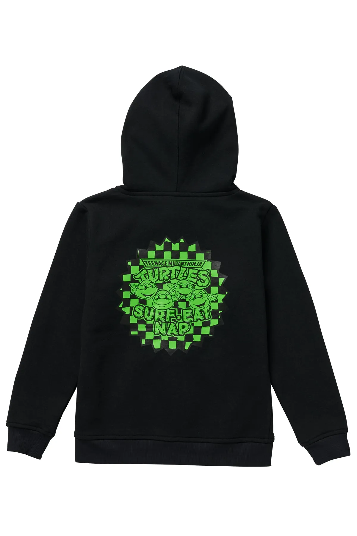 Seaesta Surf x Teenage Mutant Ninja Turtles® / Surf Eat Nap Turtles / Youth Black Zipper Hoodie